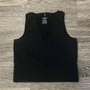 J.o&co black athletic ribbed tank
